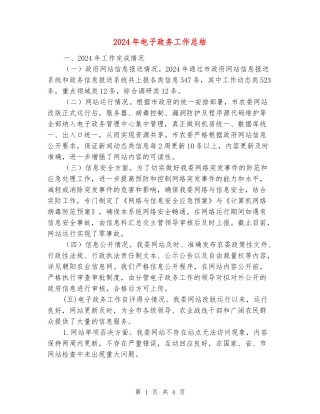 2024年电子政务工作总结