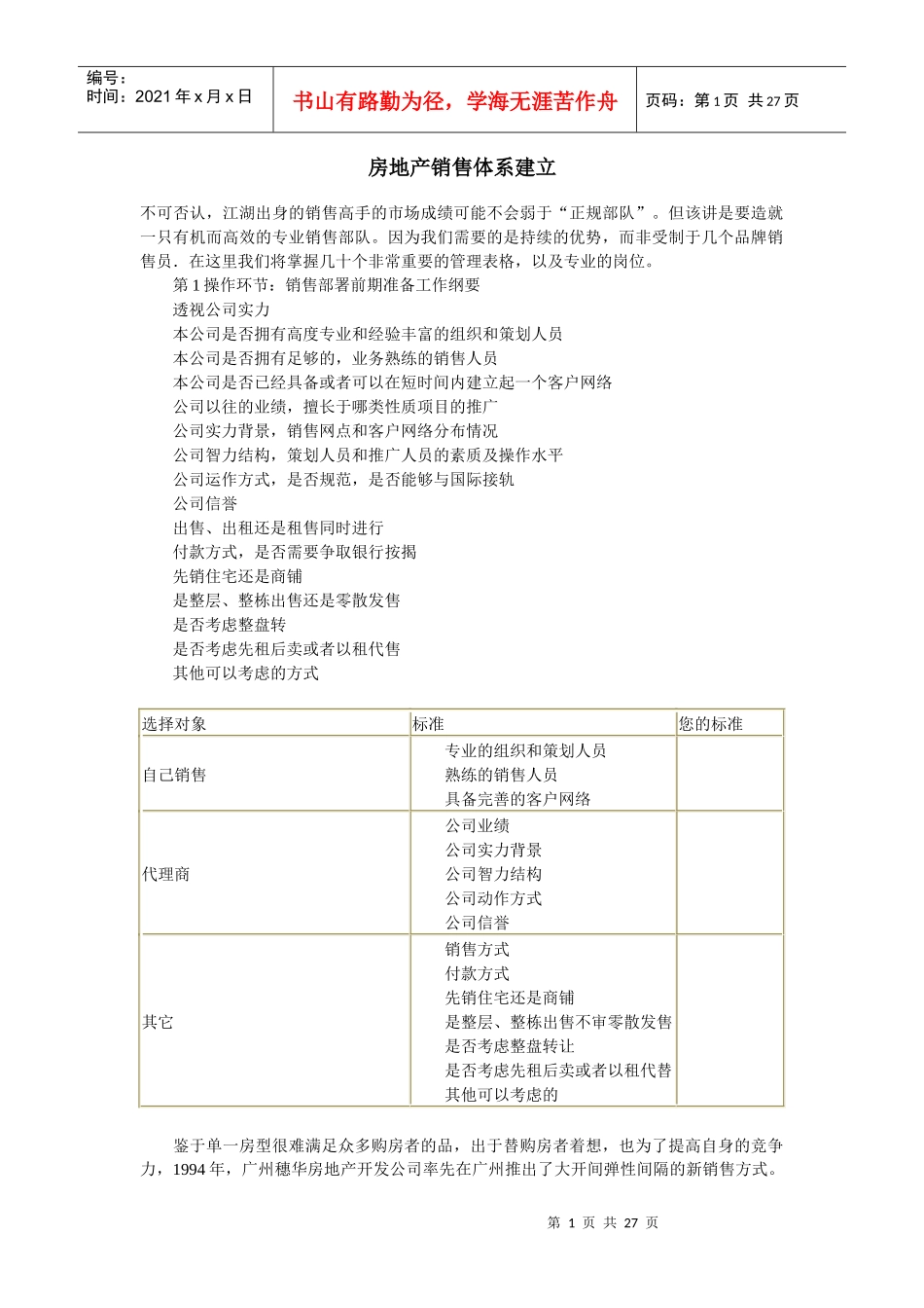 房地产销售体系建立_第1页