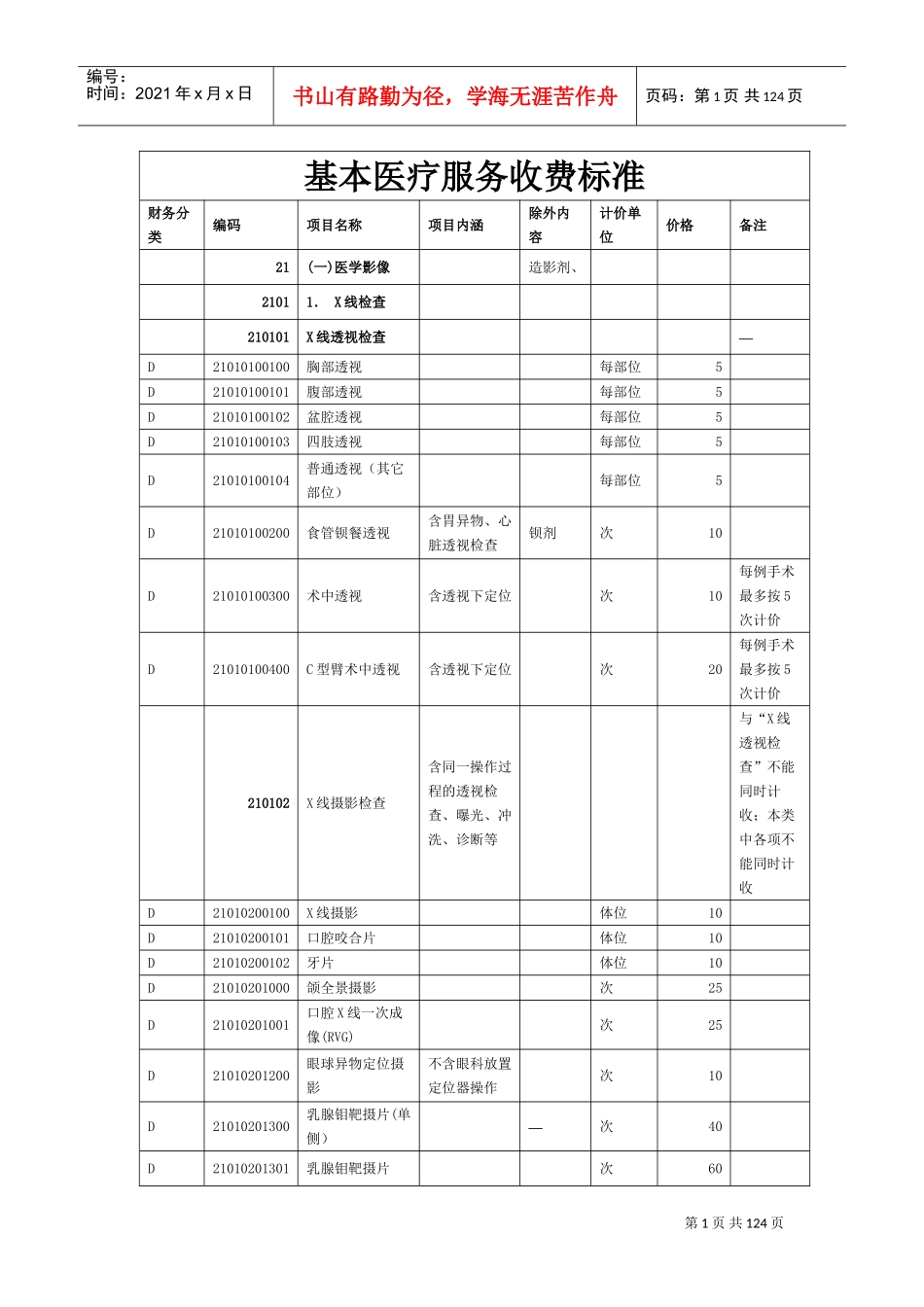 基本医疗服务收费标准(DOC123页)_第1页