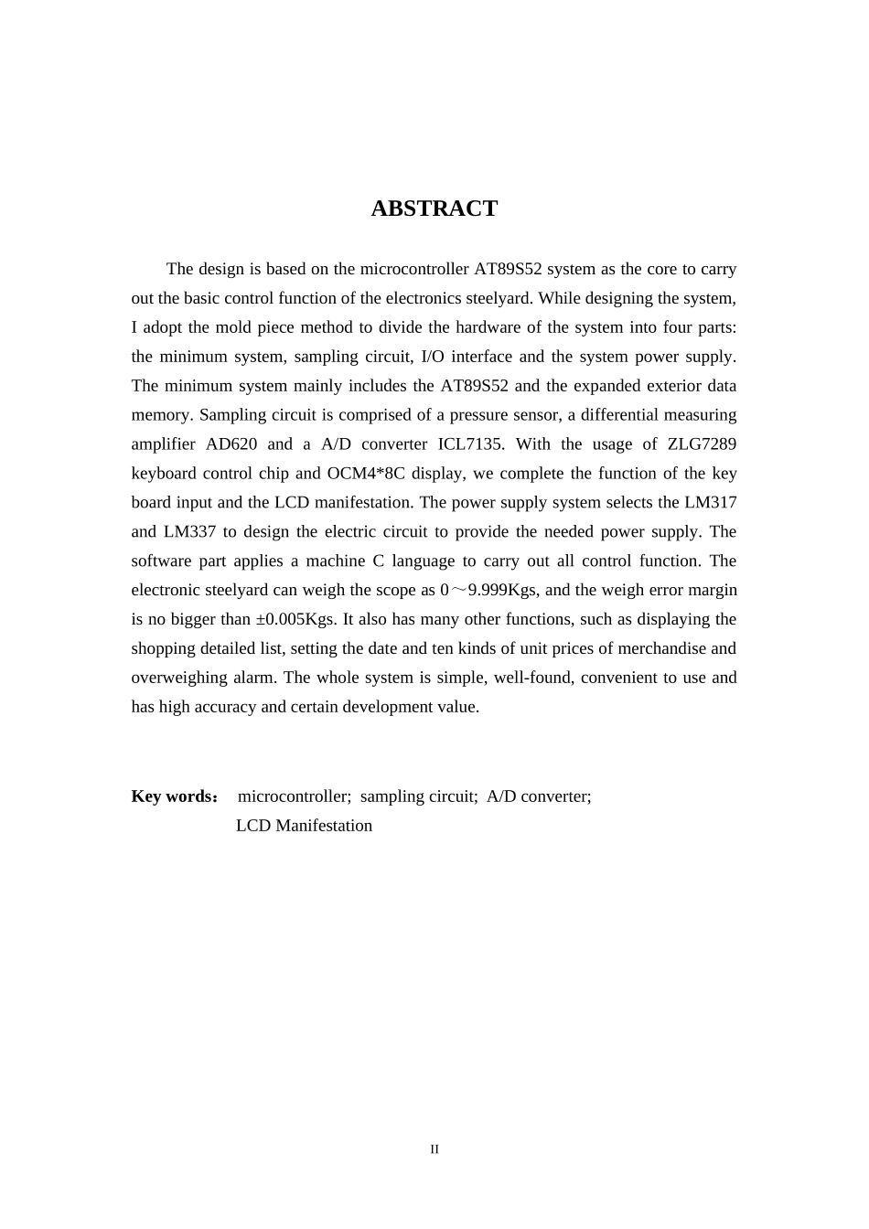 单片机电子称控制系统的设计_第3页
