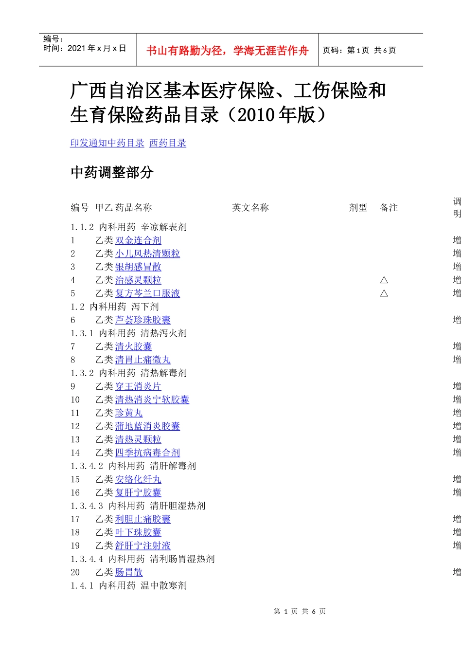 广西省XXXX基药目录_第1页