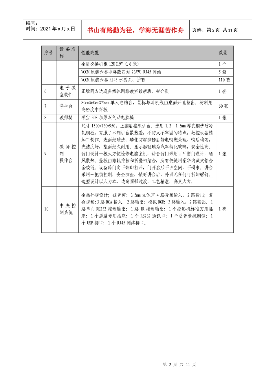 市委党校教学考试机房工程建设设备项目清单_第2页