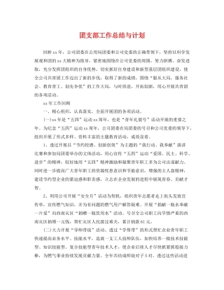 团支部工作总结与计划 