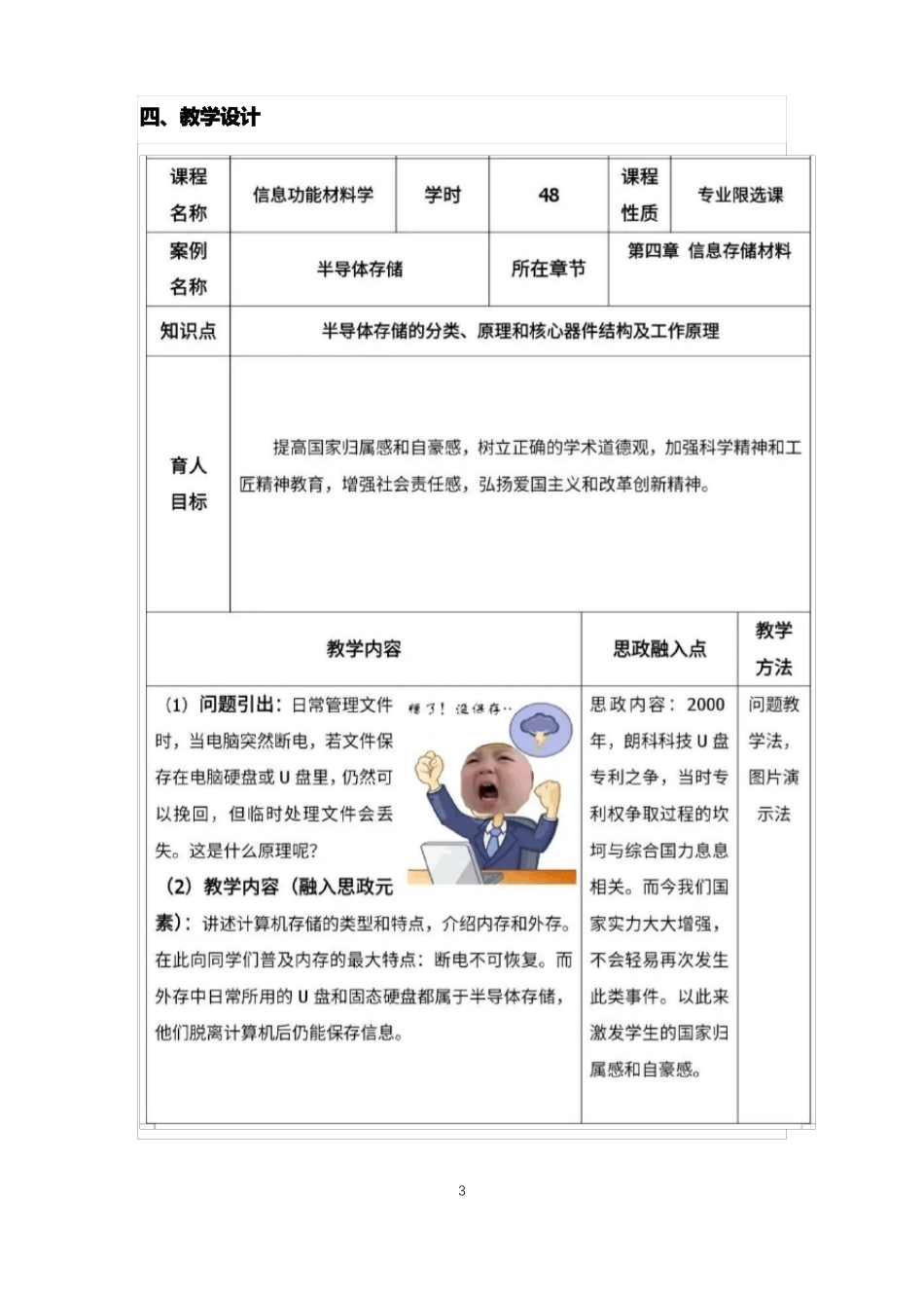 信息功能材料学课程思政教学设计一等奖_第3页