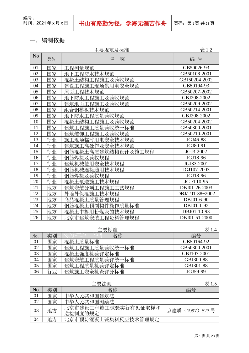 土建结构工程施工组组织设计(DOC23页)_第2页