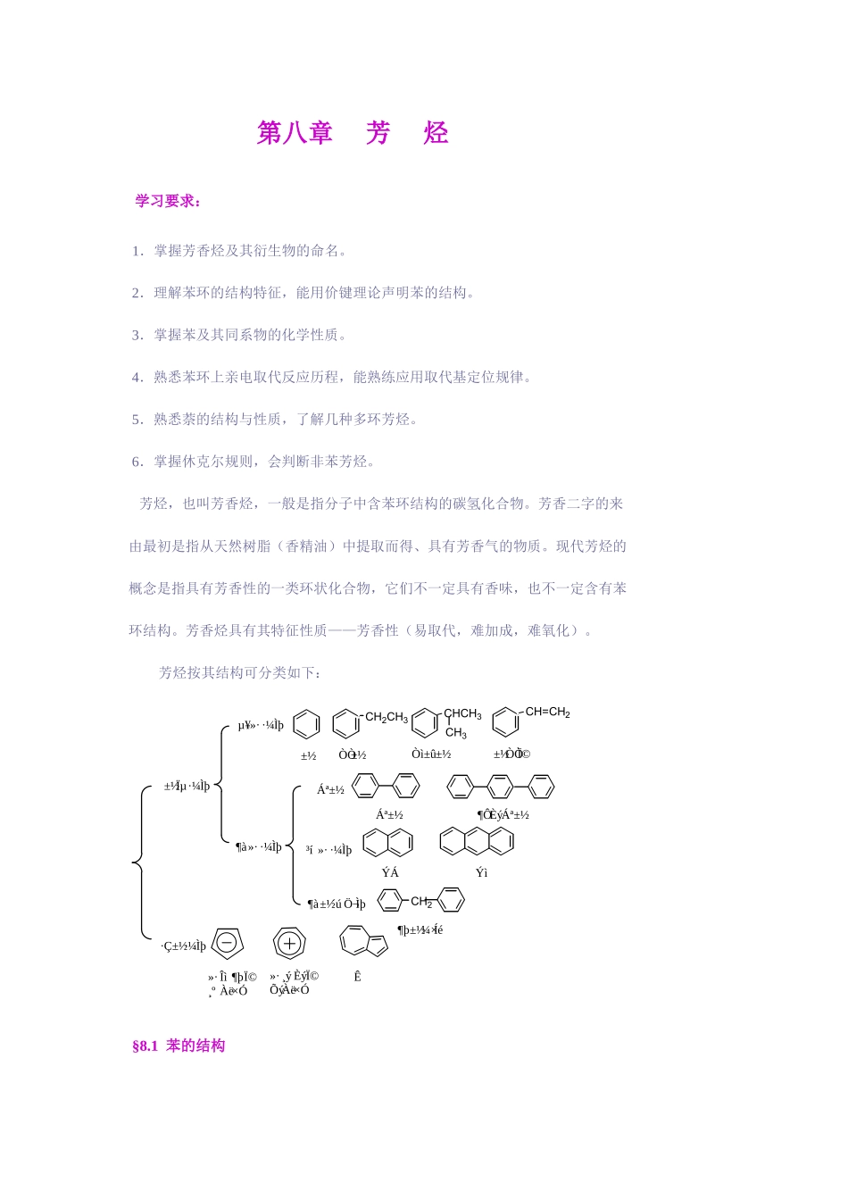 有机化学教学之八：芳香烃_第1页