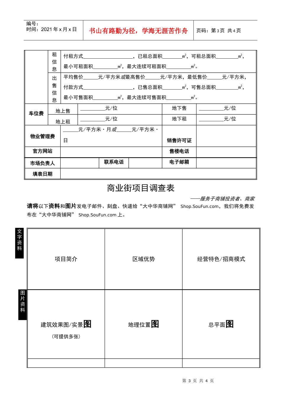 商业地产项目调查表_第3页