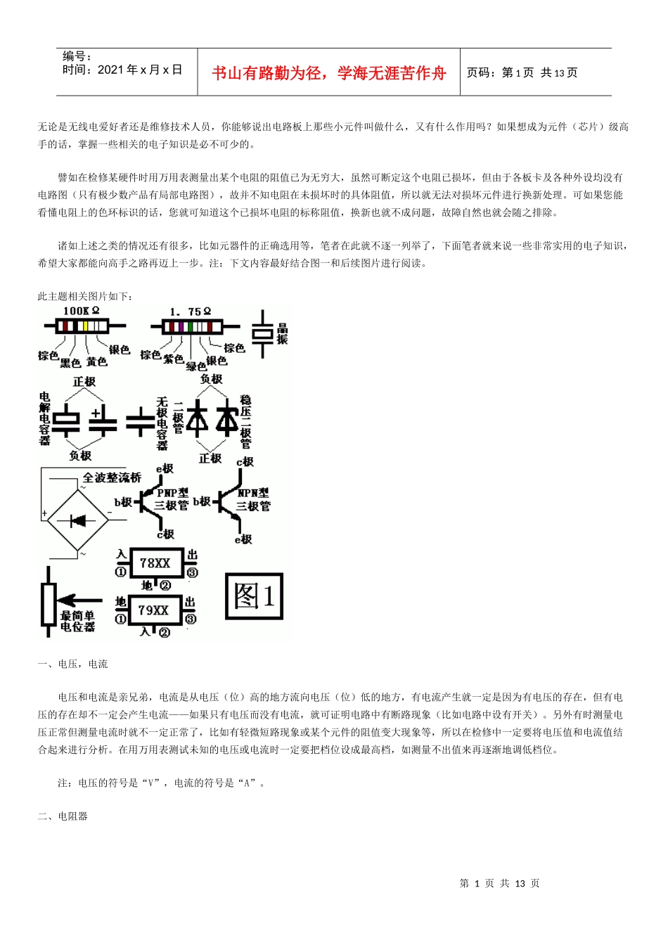 常用电子元件知识[1]_第1页