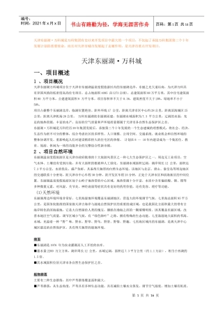 天津东丽湖·某地产城详细介绍