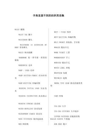 字典里查不到的纺织英语集(1)