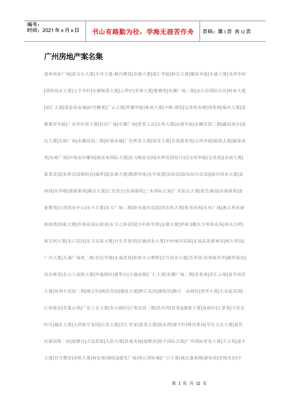 广州房地产案名集_第1页