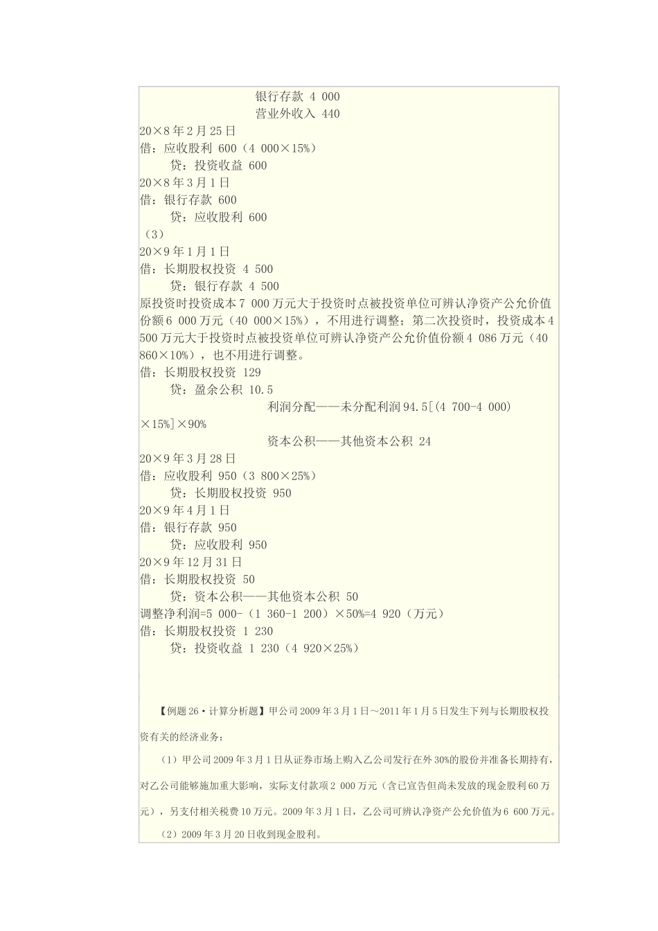 长期股权投资及无形资产综合题_第2页