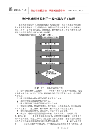 数控机床程序编制的一般步骤和手工编程