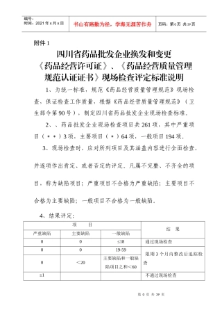 四川省药品批发企业认证标准说明