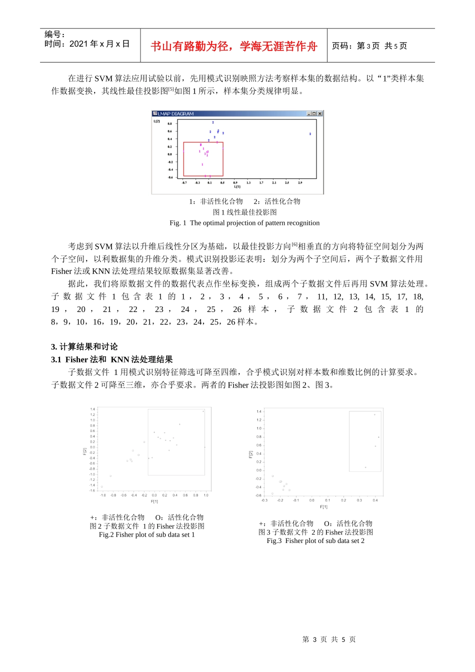 支持向量机算法用于拮抗药化合物活性的模式识别_第3页