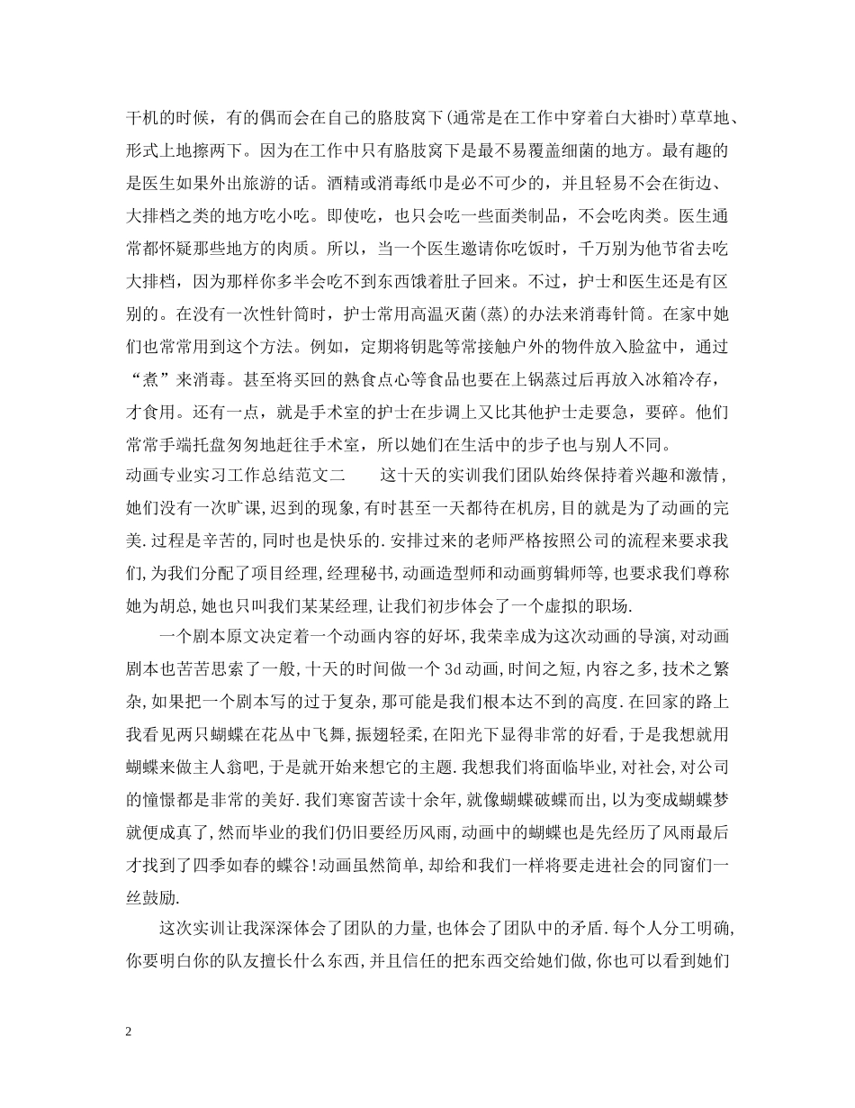 动画专业实习工作总结范文 _第2页
