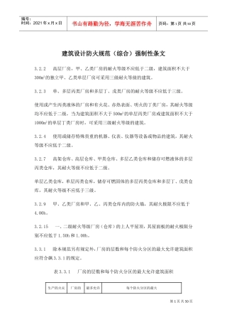 建筑设计防火规范(综合)强制性条文(DOC50页)