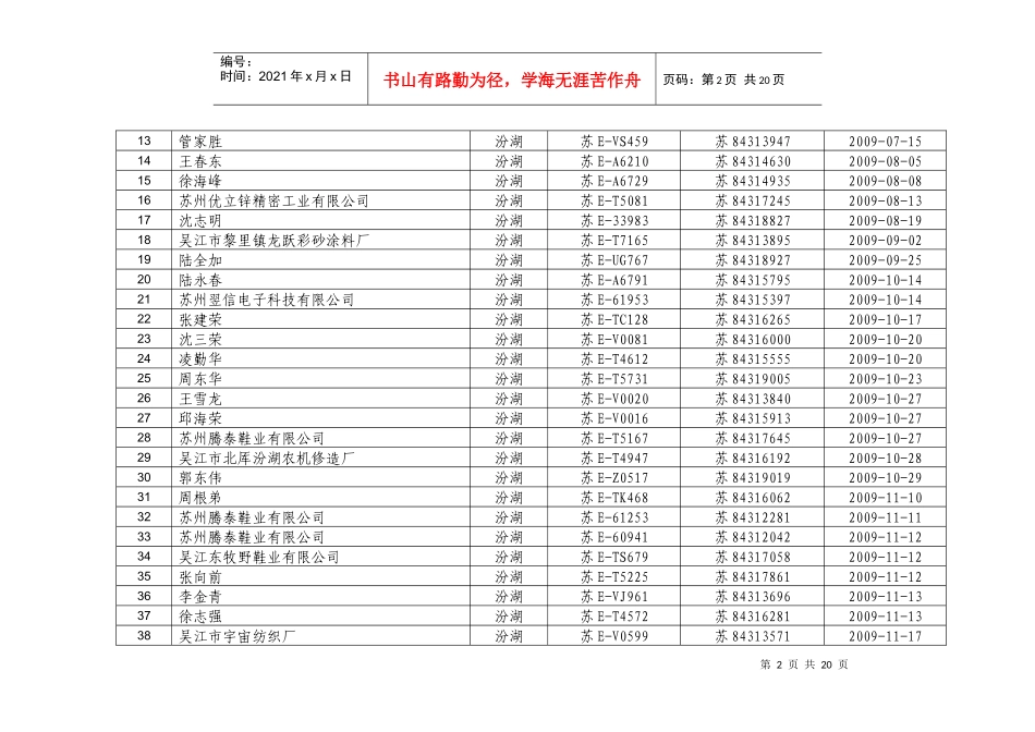 吴江市交通运输管理处道路运输证催审公告_第2页