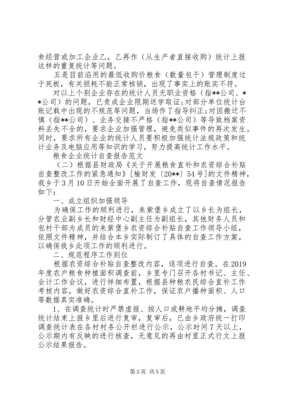 粮食企业统计自查报告_第3页