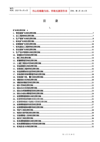 建元一矿岗位责任制