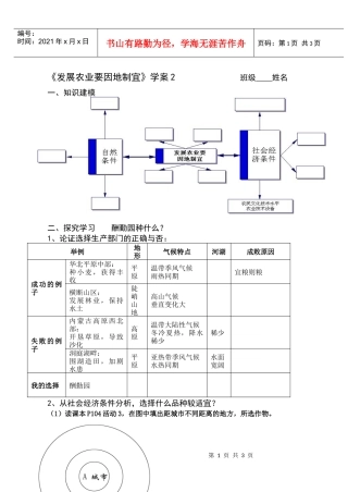 发展农业要因地制宜学案2