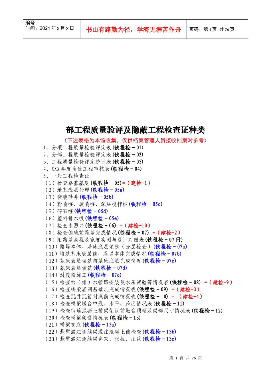 工程质量验评及隐蔽工程检查证种类分析_第1页