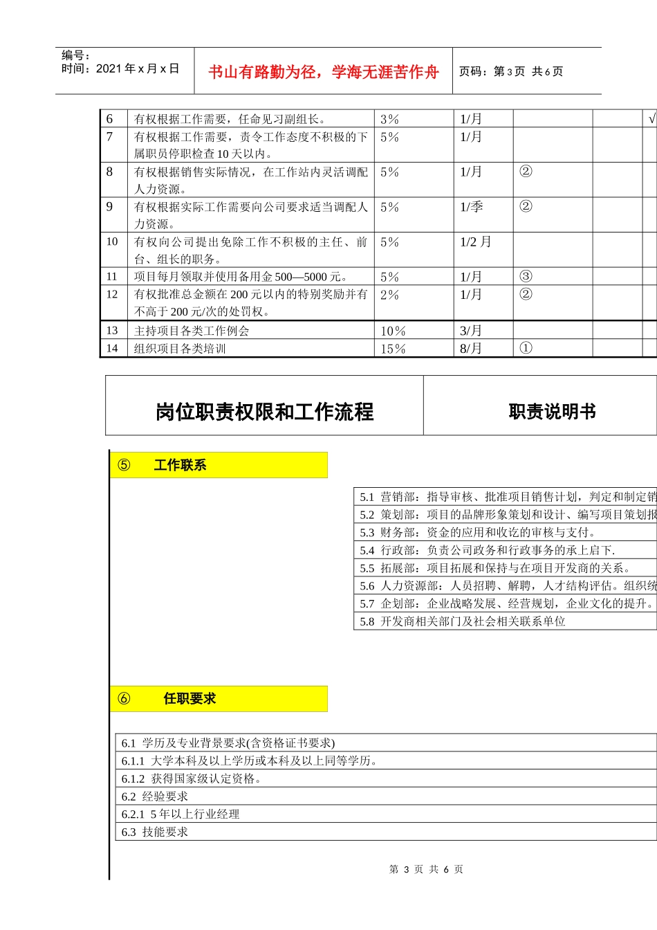 房地产项目经理职责权限和流程_第3页