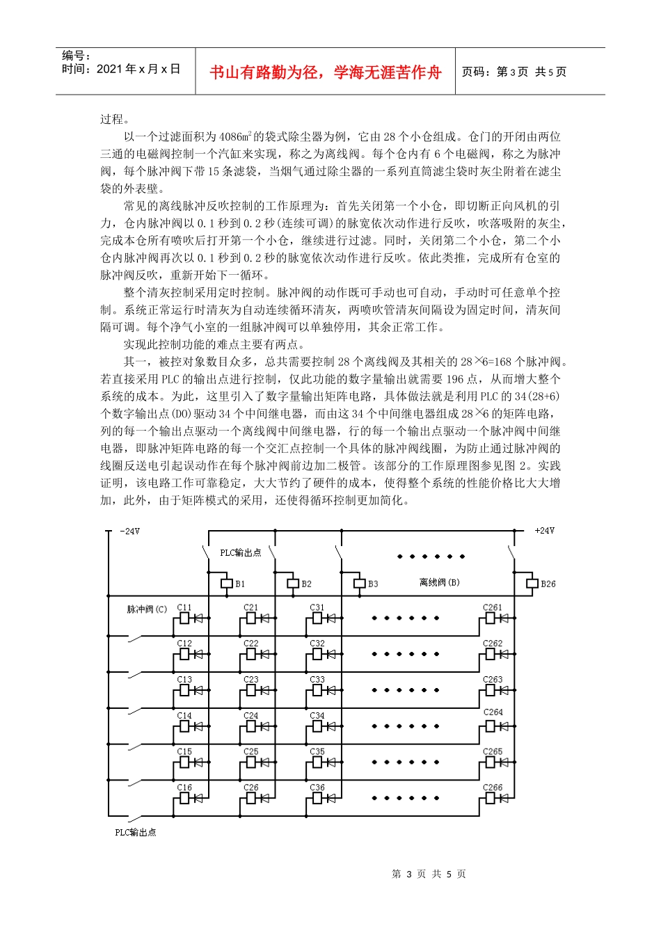 基于PLC的脉冲反吹袋式除尘器自控系统研制_第3页