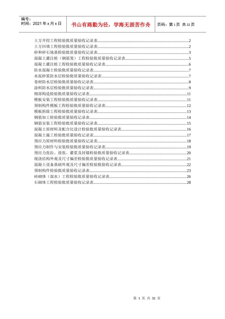 土方开挖工程检验批质量验收_第1页