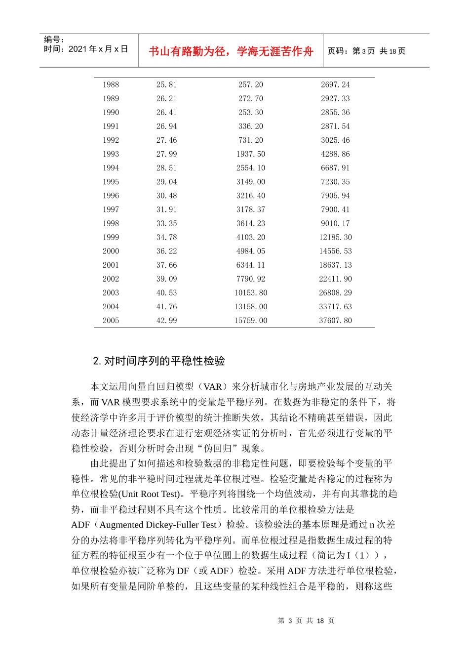 我国城市化与房地产业发展的Granger因果关系分析_第3页