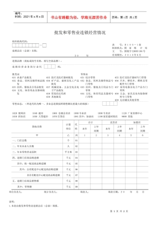 批发和零售业连锁经营情况