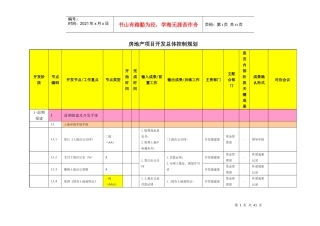 房地产项目开发总体控制规划
