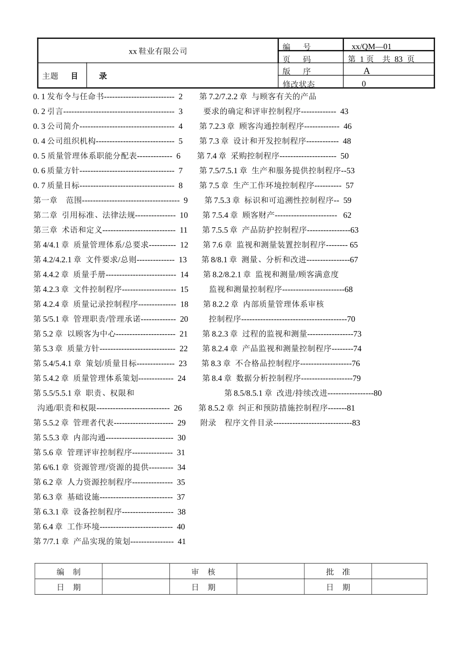 制鞋业ISO9000文件_第1页