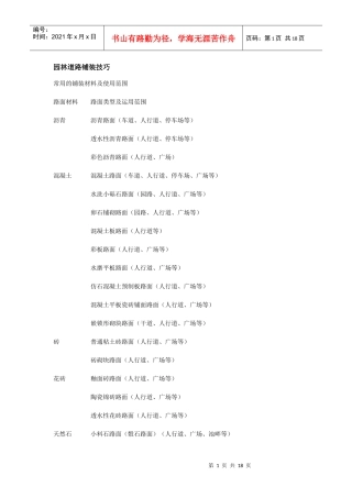 园林道路铺装技巧