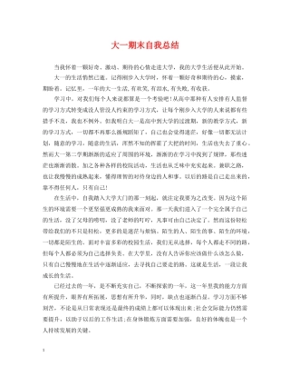 大一期末自我总结 