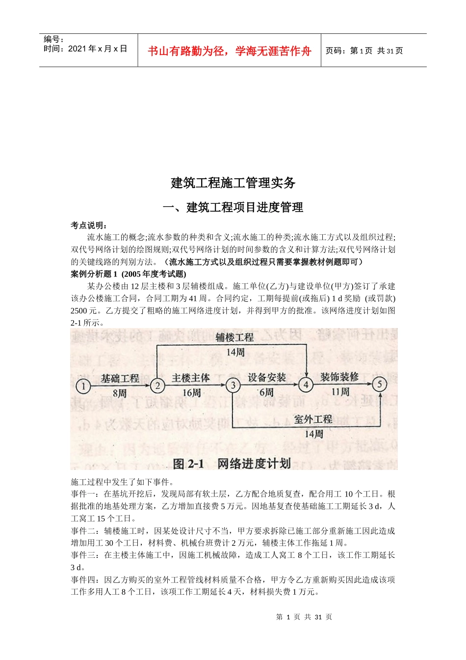 建筑工程项目进度管理、质量管理与造价管理_第1页