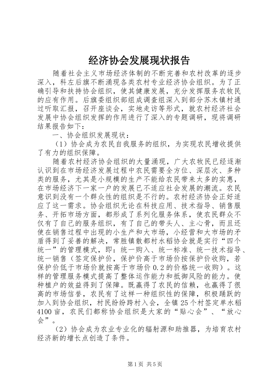 经济协会发展现状报告_第1页