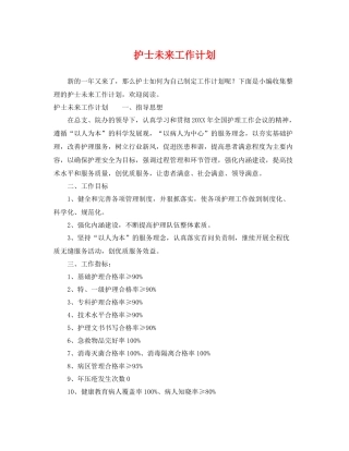 护士未来工作计划 