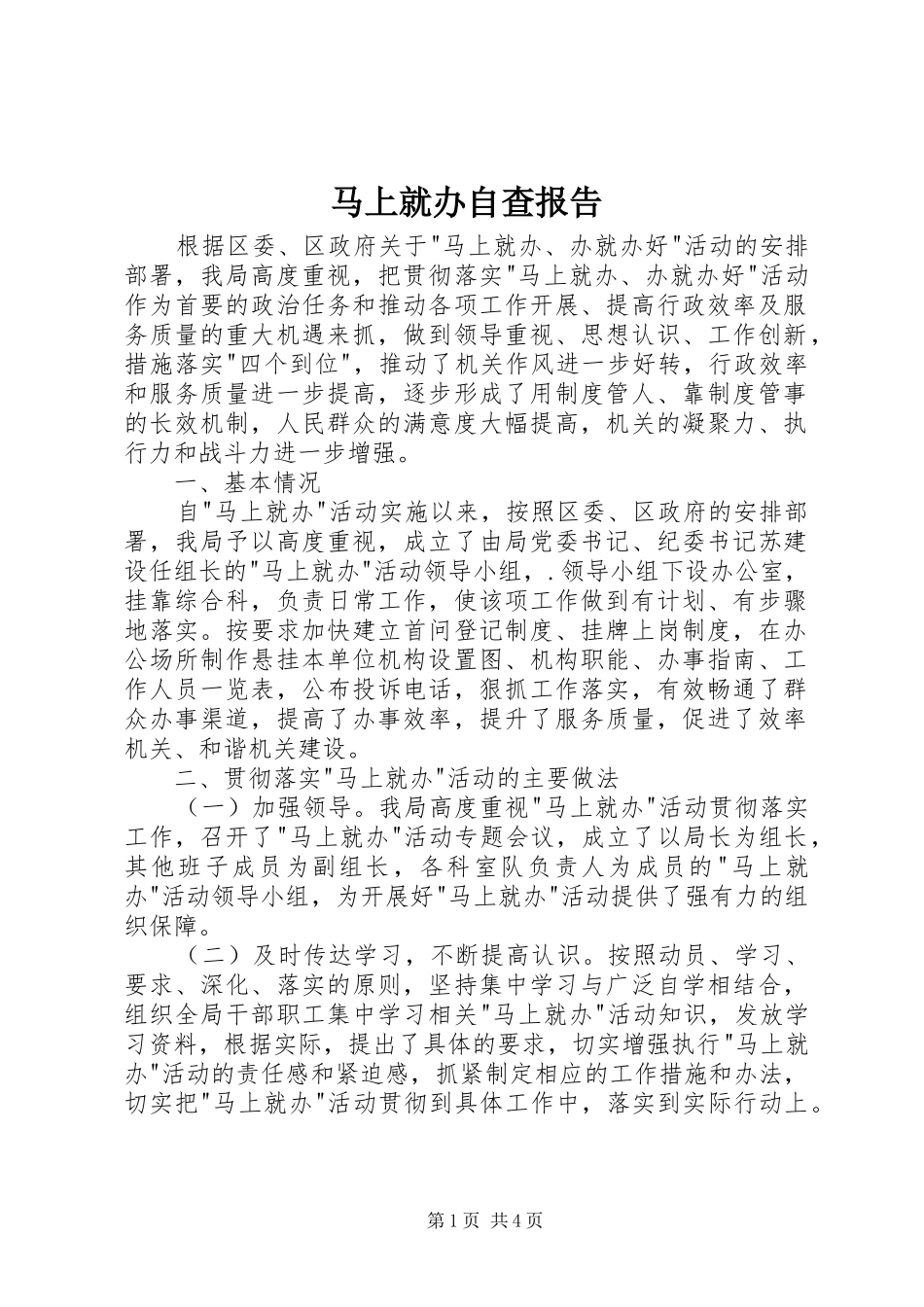 马上就办自查报告_第1页