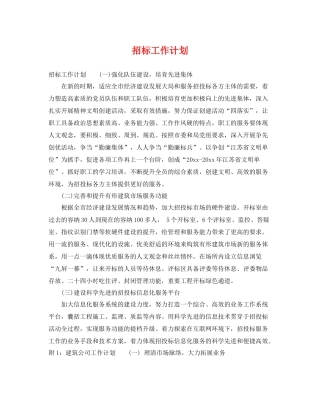 招标工作计划 