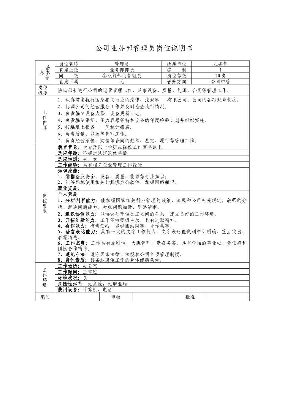 业务管理及岗位管理知识说明书_第3页