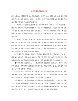 大学生团员自我评价+表 