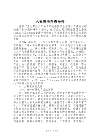 六五普法自查报告