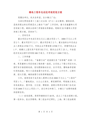 工程争先创优考核奖惩方案