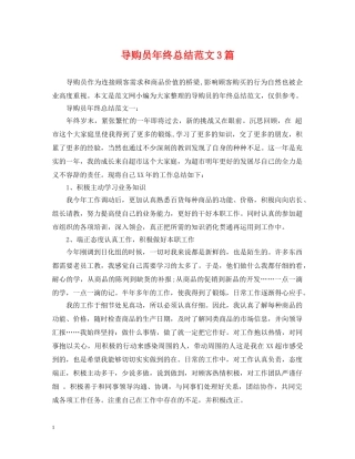 导购员年终总结范文3篇 