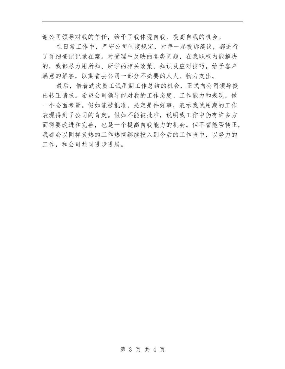 2024投诉处理试用期工作小结_第3页