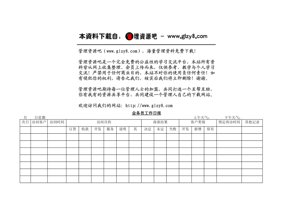 业务员工作日报_第1页