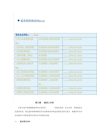 有关融资人的分析