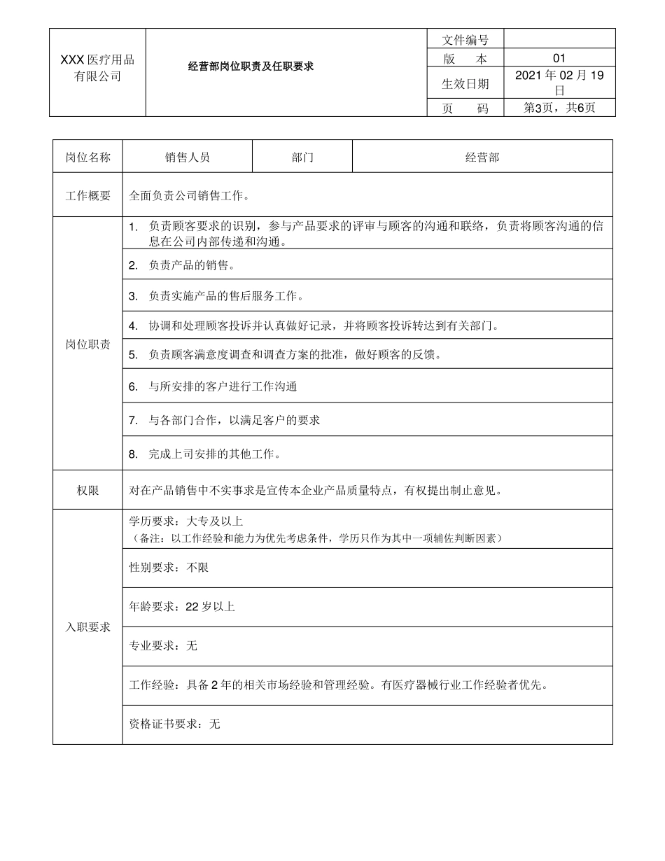 经营部岗位职责及任职能力_第3页
