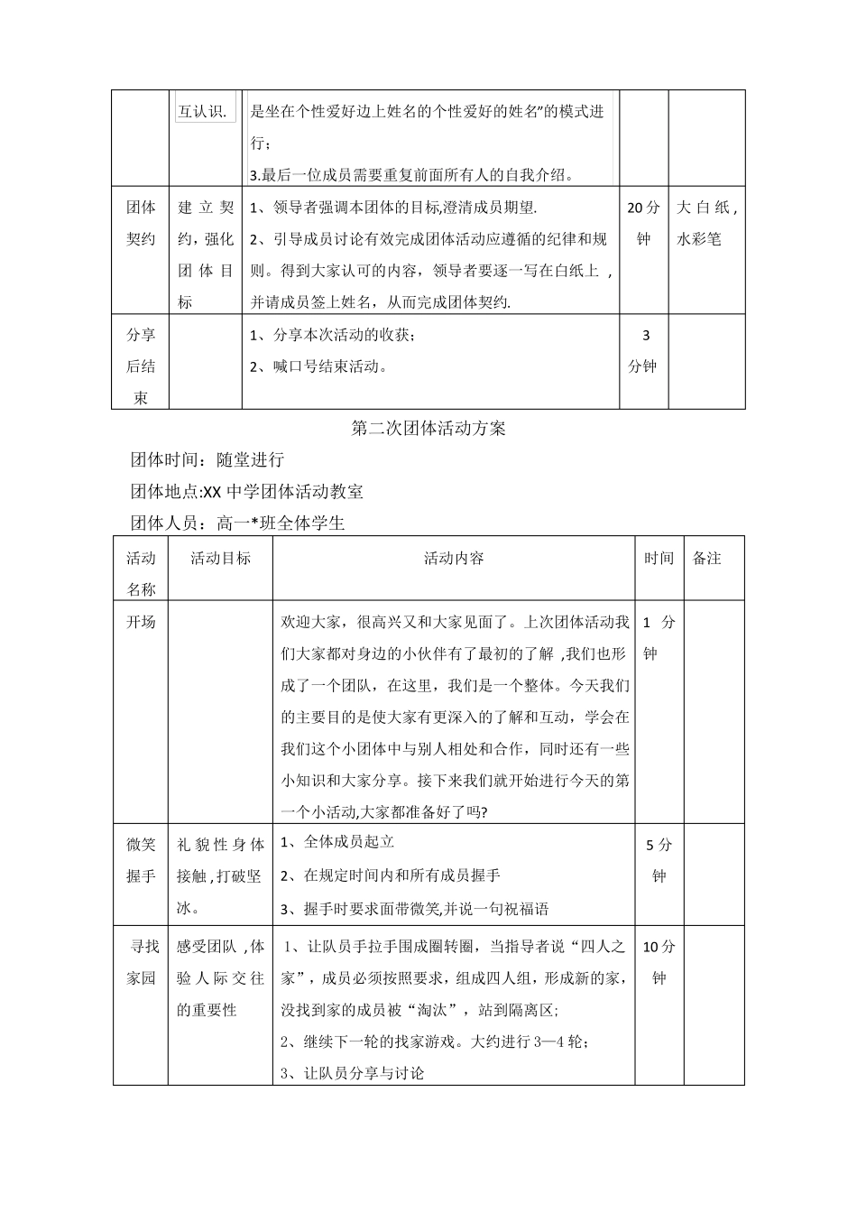 高一新生适应团体心理辅导方案团辅方案_第3页